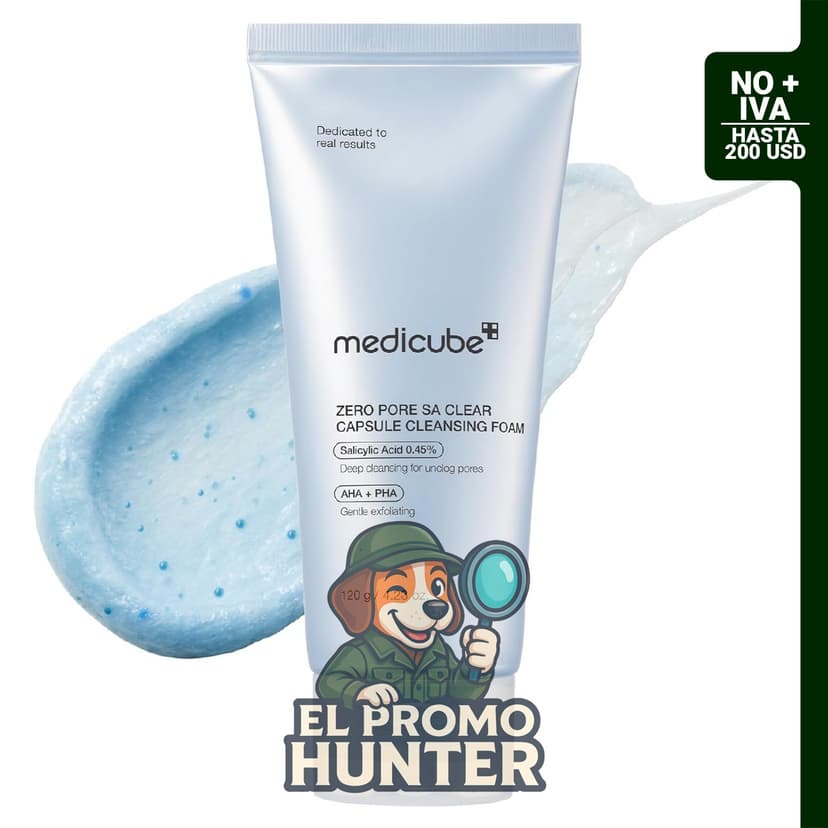 Limpiador facial medicube Zero Pore con AHA, BHA y PHA, 120 g.
