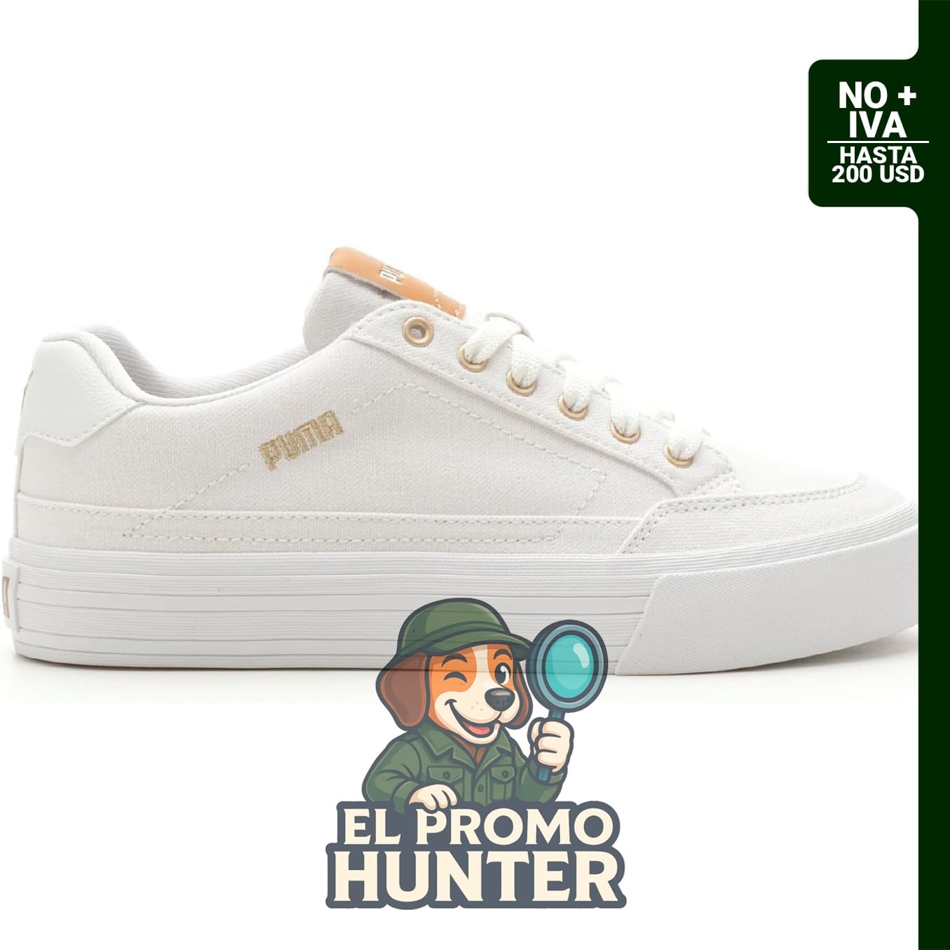 Tenis Puma de corte clásico Vulc para mujer, diseño sencillo y versátil.