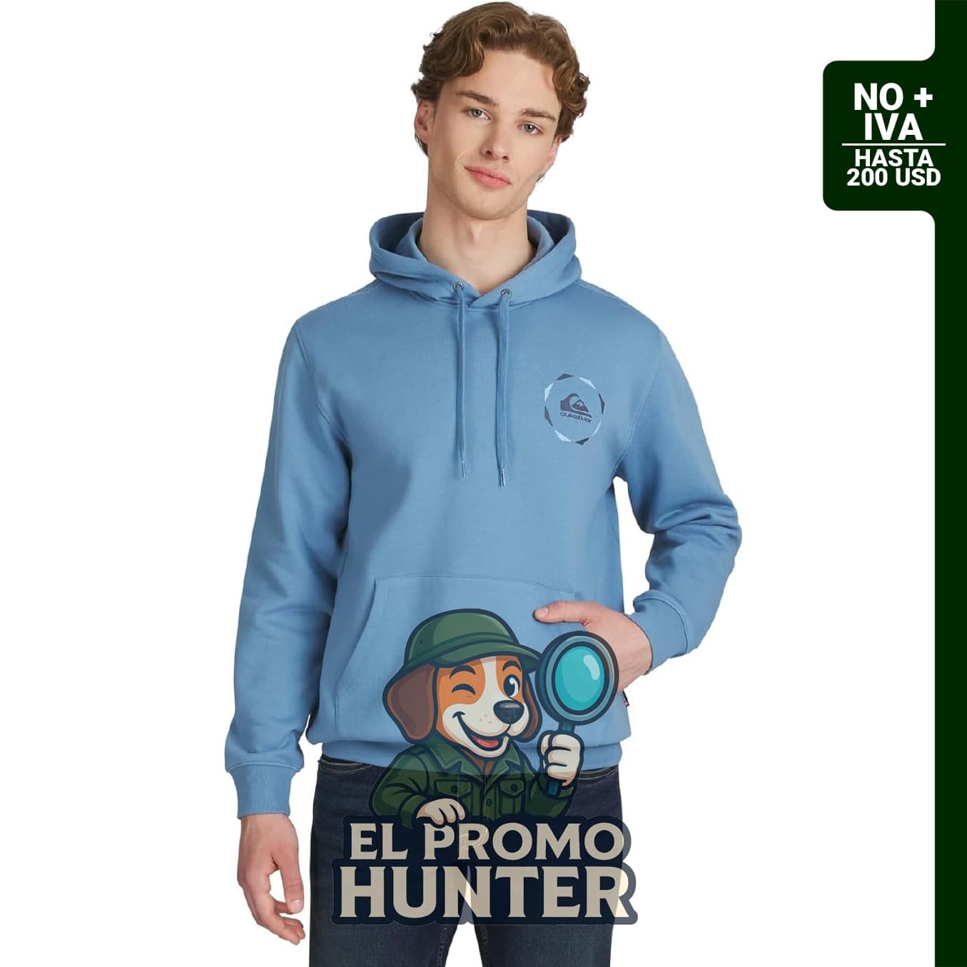 Buzo con capucha para hombre, material de algodón, diseño clásico.