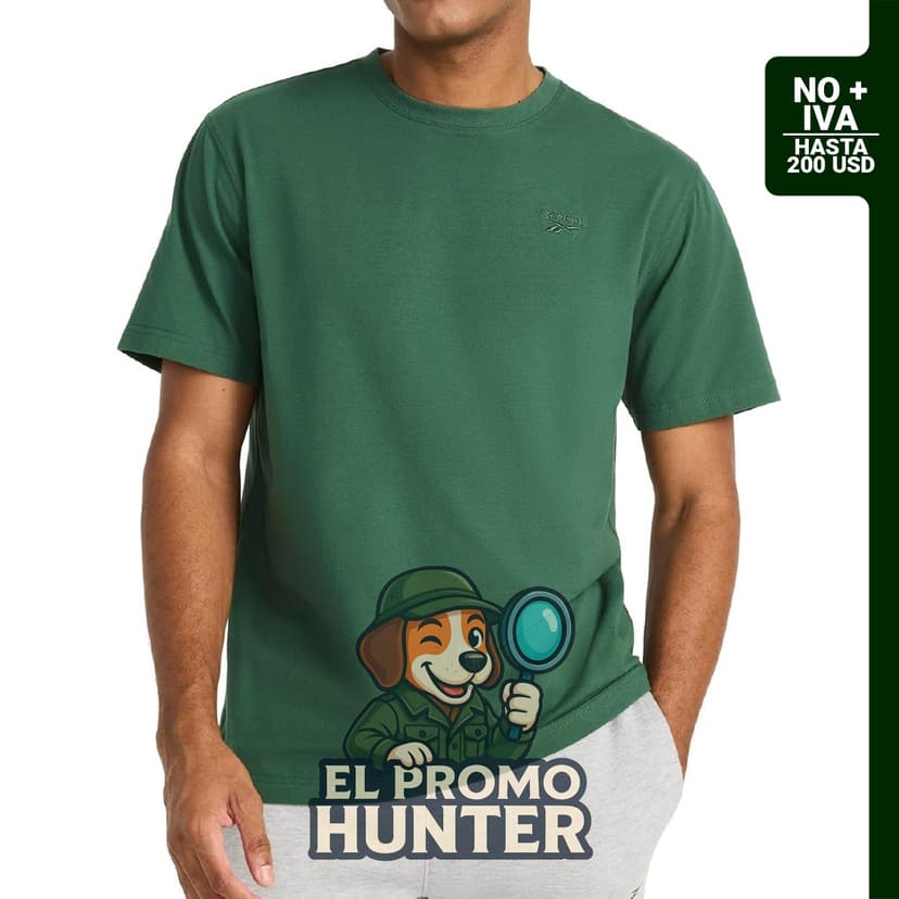 Camiseta Reebok para hombre, cuello redondo, con bordado Vector.