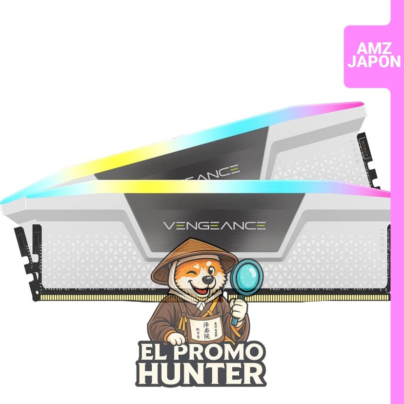 Memoria RAM CORSAIR Vengeance RGB DDR5 de 32GB (16GB x 2) a 6000MHz, compatible con Intel XMP 3.0.