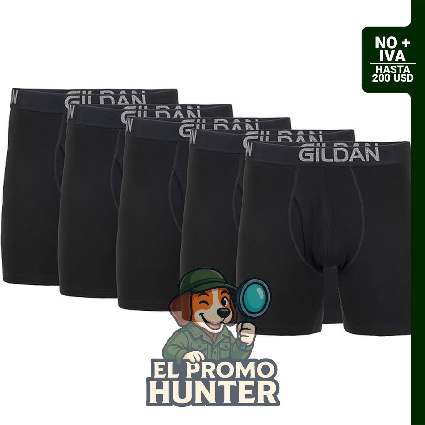 Calzoncillos tipo bóxer elásticos de algodón para hombre, paquete múltiple.