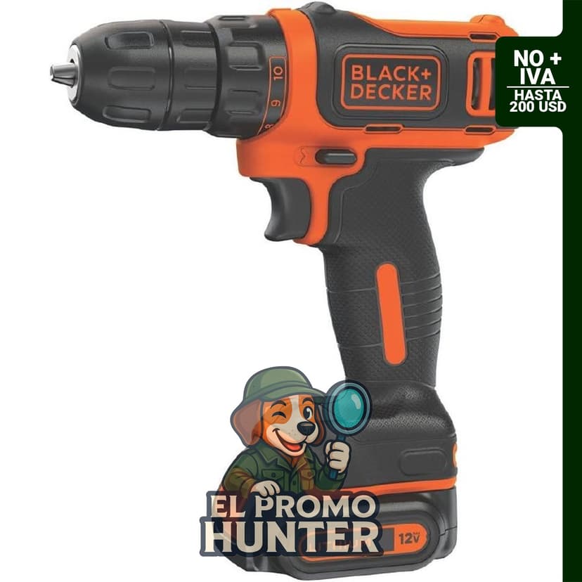 Taladro Black & Decker con batería de litio de 12 V.