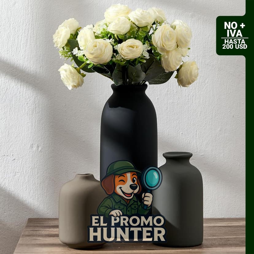 Juego de 3 jarrones de cerámica decorativos nórdicos minimalistas para el hogar.