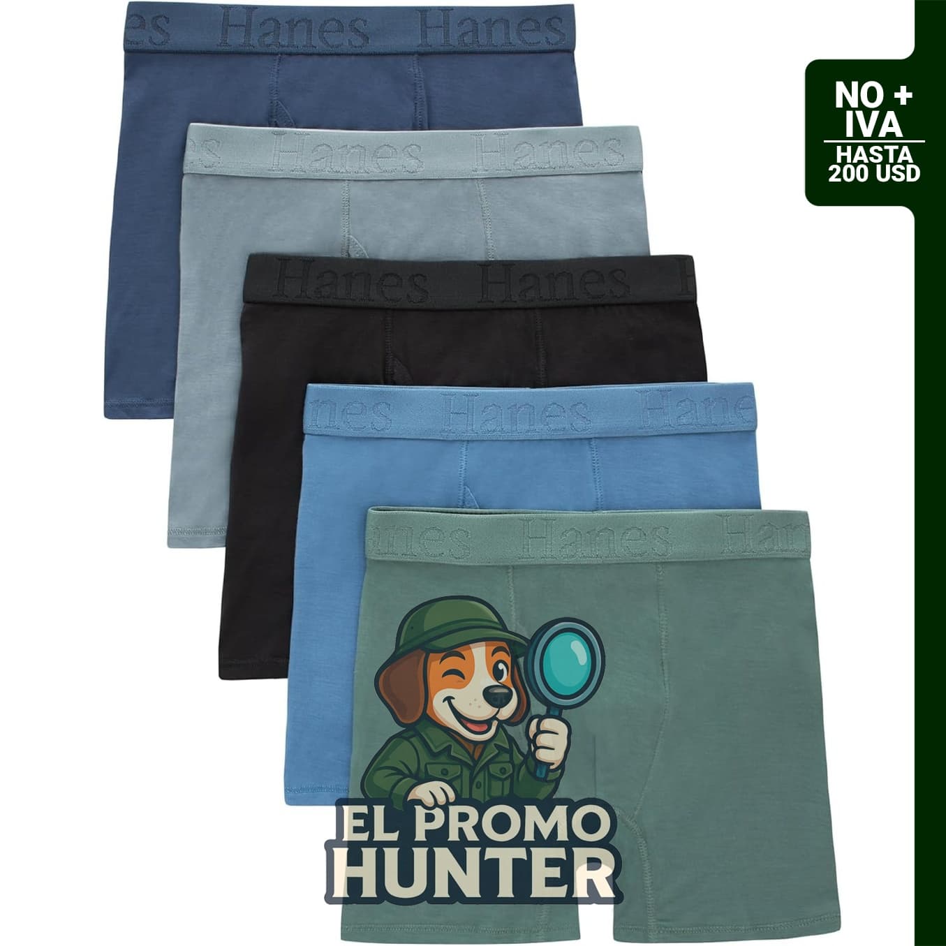 Calzoncillos tipo bóxer Hanes Originals Ultimate SuperSoft para niño, paquete de 5 unidades.