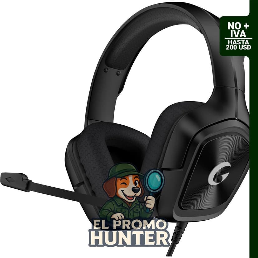 Auriculares AOC con cable para juegos, micrófono HD, graves estéreo, cable de 200 cm.