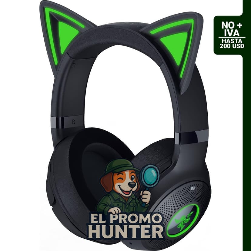 Auriculares inalámbricos Razer Kraken Kitty V2 BT con orejas y copas RGB, Bluetooth 5.2, controladores de 40 mm.