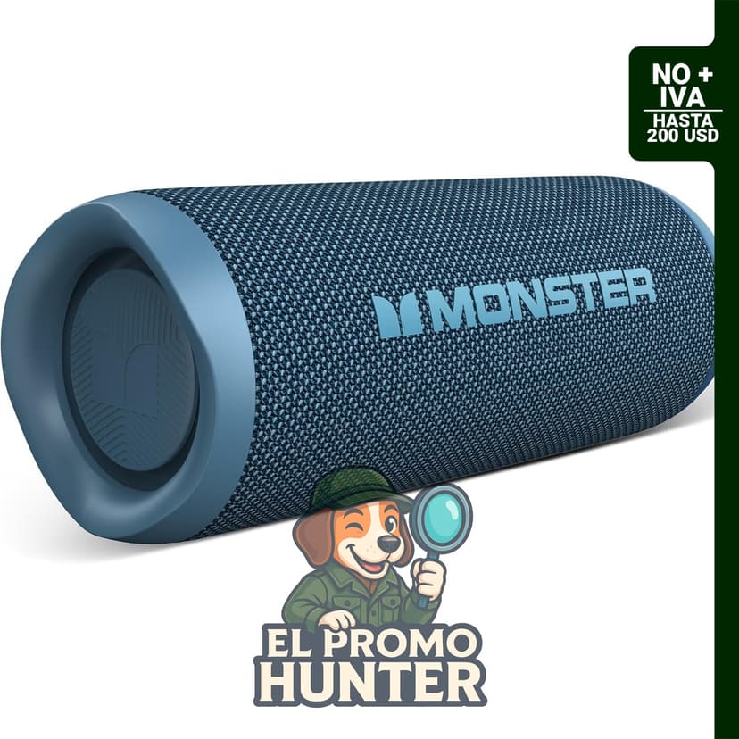 Altavoz Bluetooth Monster S620, 60 W, IPX8 impermeable, Bluetooth 5.4, micrófono integrado.