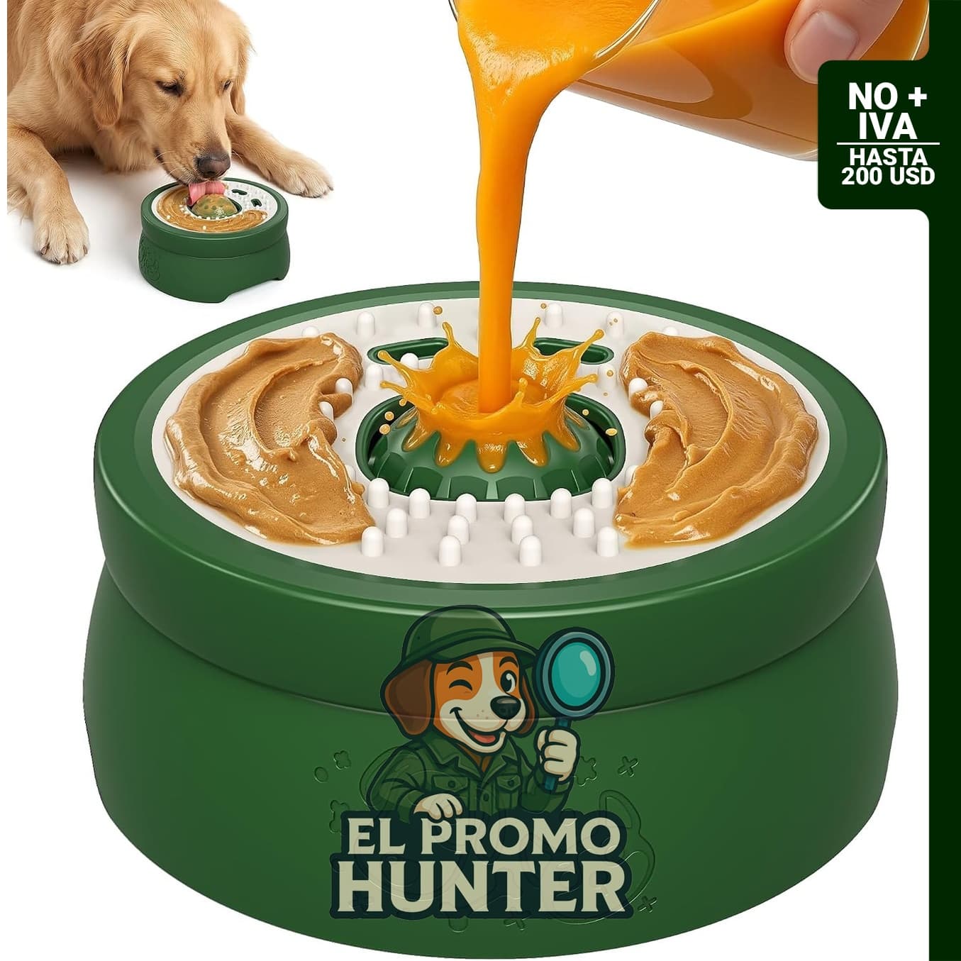 Comedero lento de 240 ml con bola giratoria para controlar la ingesta de alimentos.