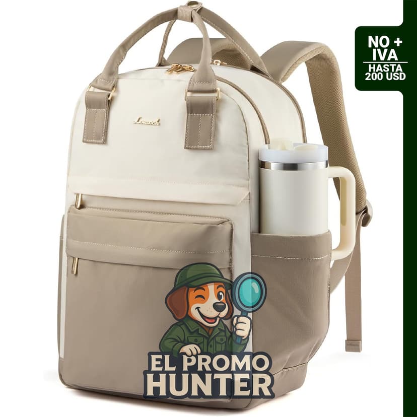 Mochila para portátil de 15,6" con 13 bolsillos.