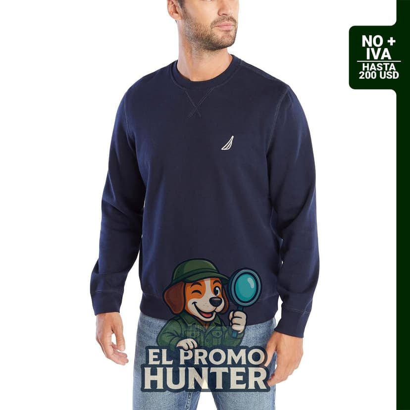 Buzo Nautica para hombre, material de poliéster, diseño clásico, talla disponible.