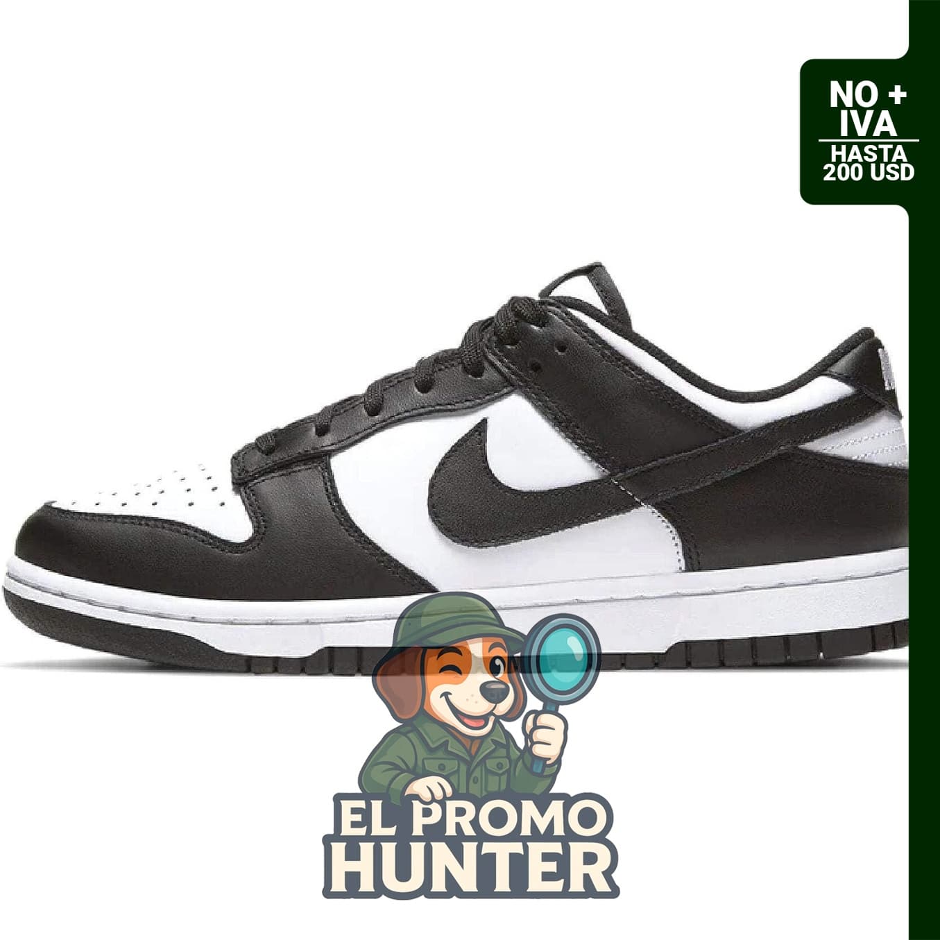 Tenis Nike Dunk Low para mujer, en cuero, color blanco y negro.