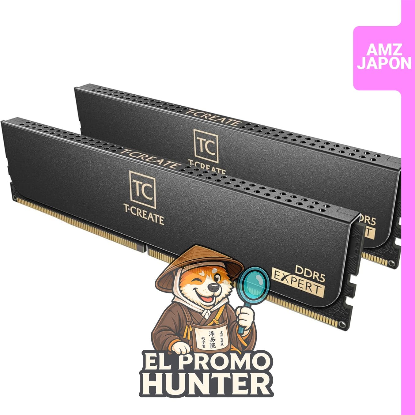 Memoria RAM DDR5 de 32GB (16GBx2) a 6000MHz CL30, tipo PC5-48000, color negro.