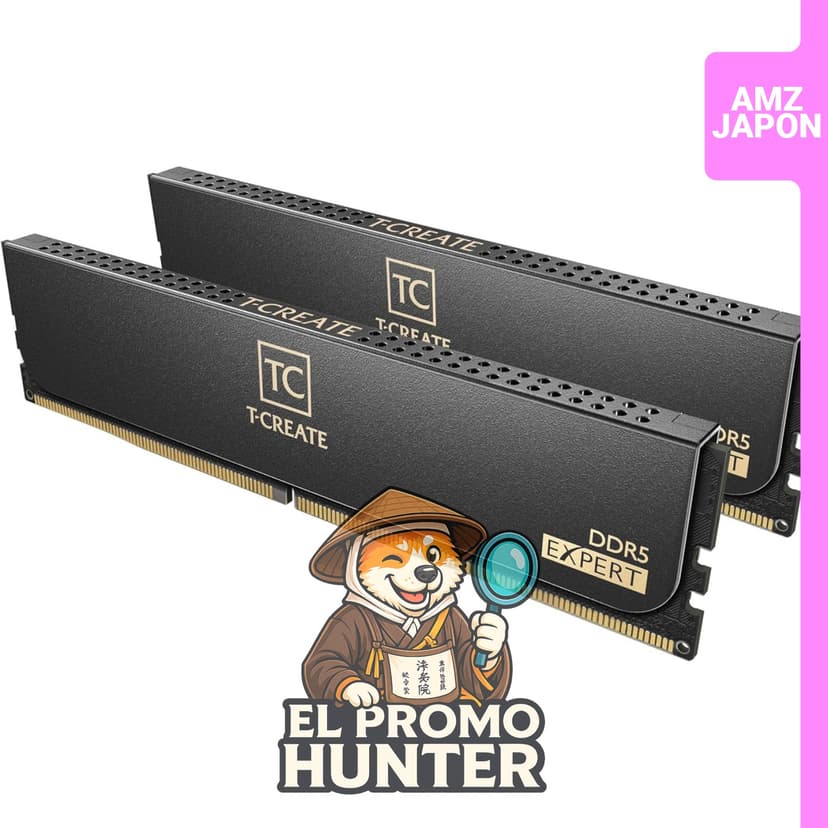 Memoria RAM DDR5 de 32GB (16GBx2) a 6000MHz CL30, tipo PC5-48000, color negro.