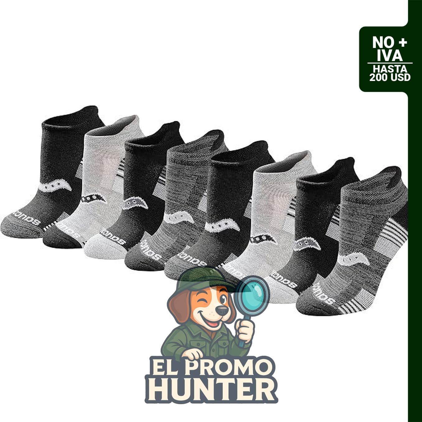 Calcetines deportivos Saucony para mujer, disponibles en tallas S-L (8, 16, 24 pares).
