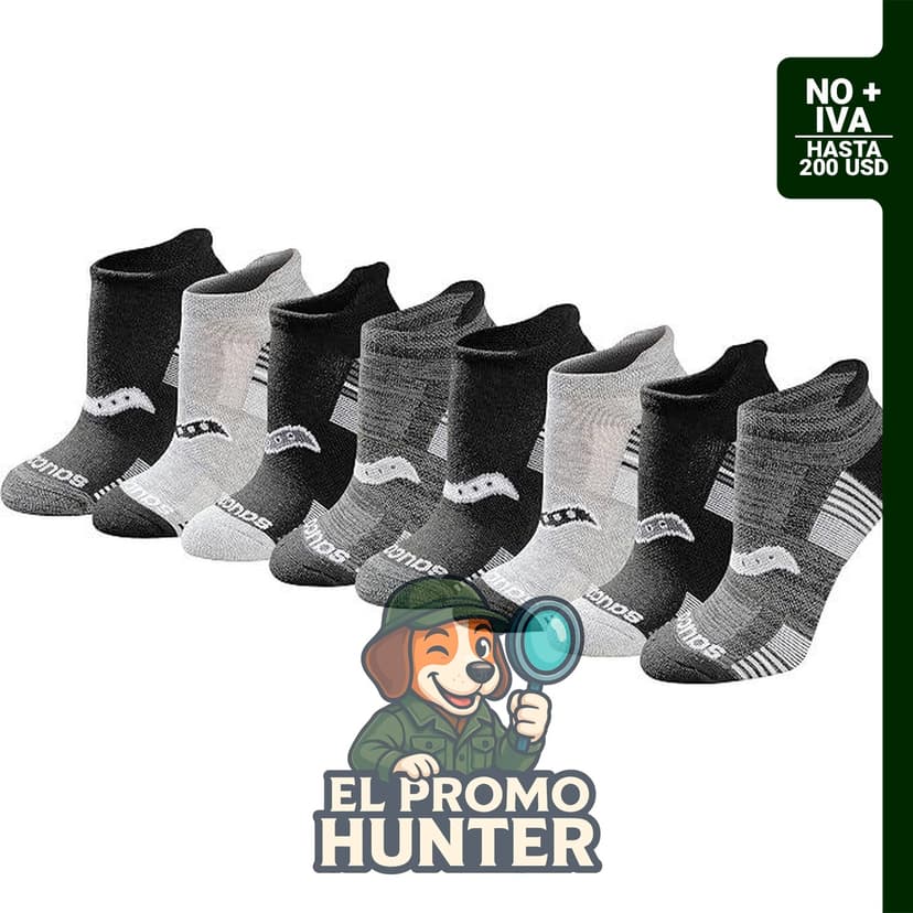 Calcetines deportivos Saucony para mujer, disponibles en tallas S-L (8, 16, 24 pares).