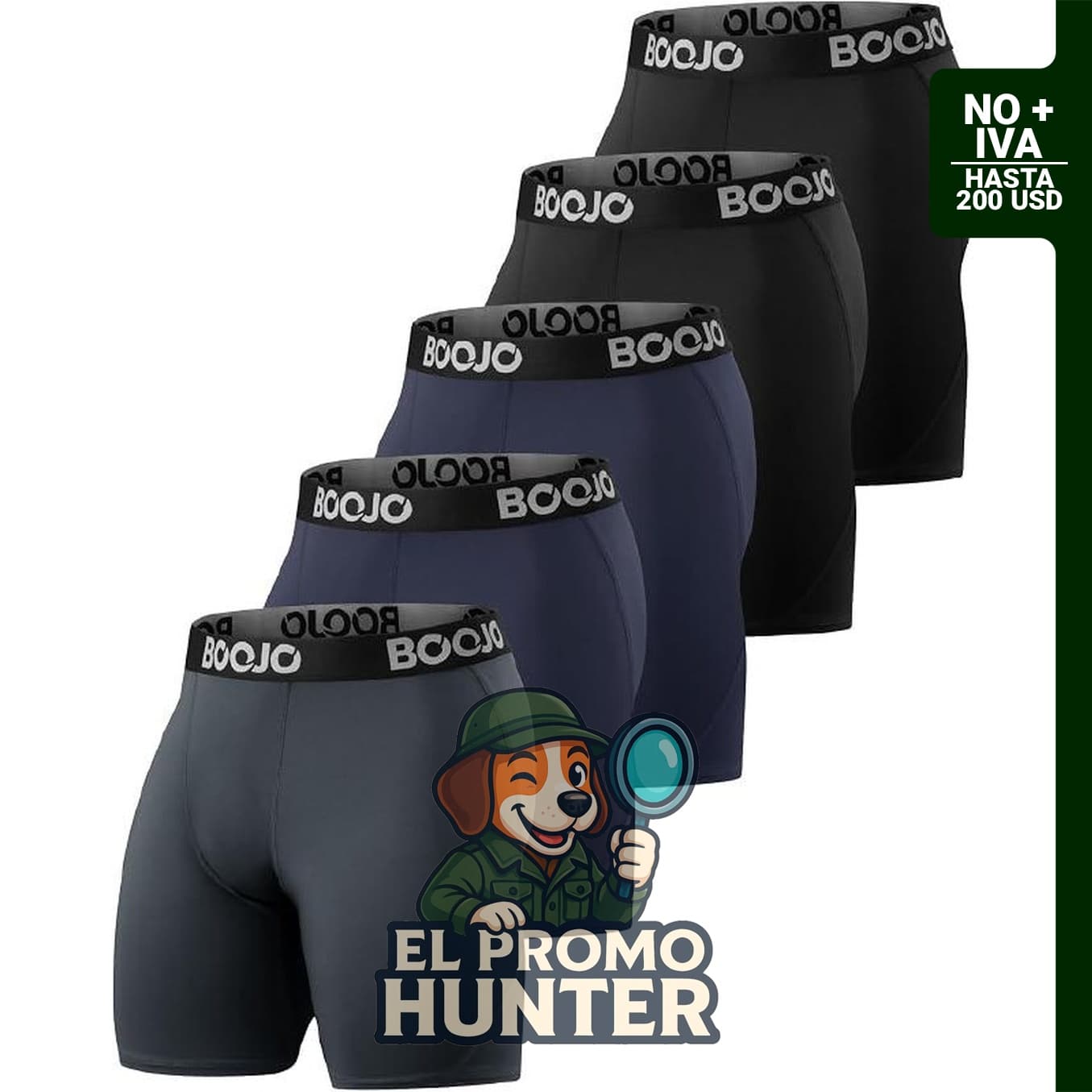 Paquete de 5 pantalones cortos de compresión para hombre, de elastano negro, secado rápido, para entrenamiento y gimnasio.