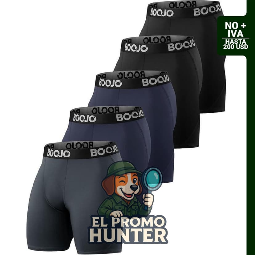 Paquete de 5 pantalones cortos de compresión para hombre, de elastano negro, secado rápido, para entrenamiento y gimnasio.