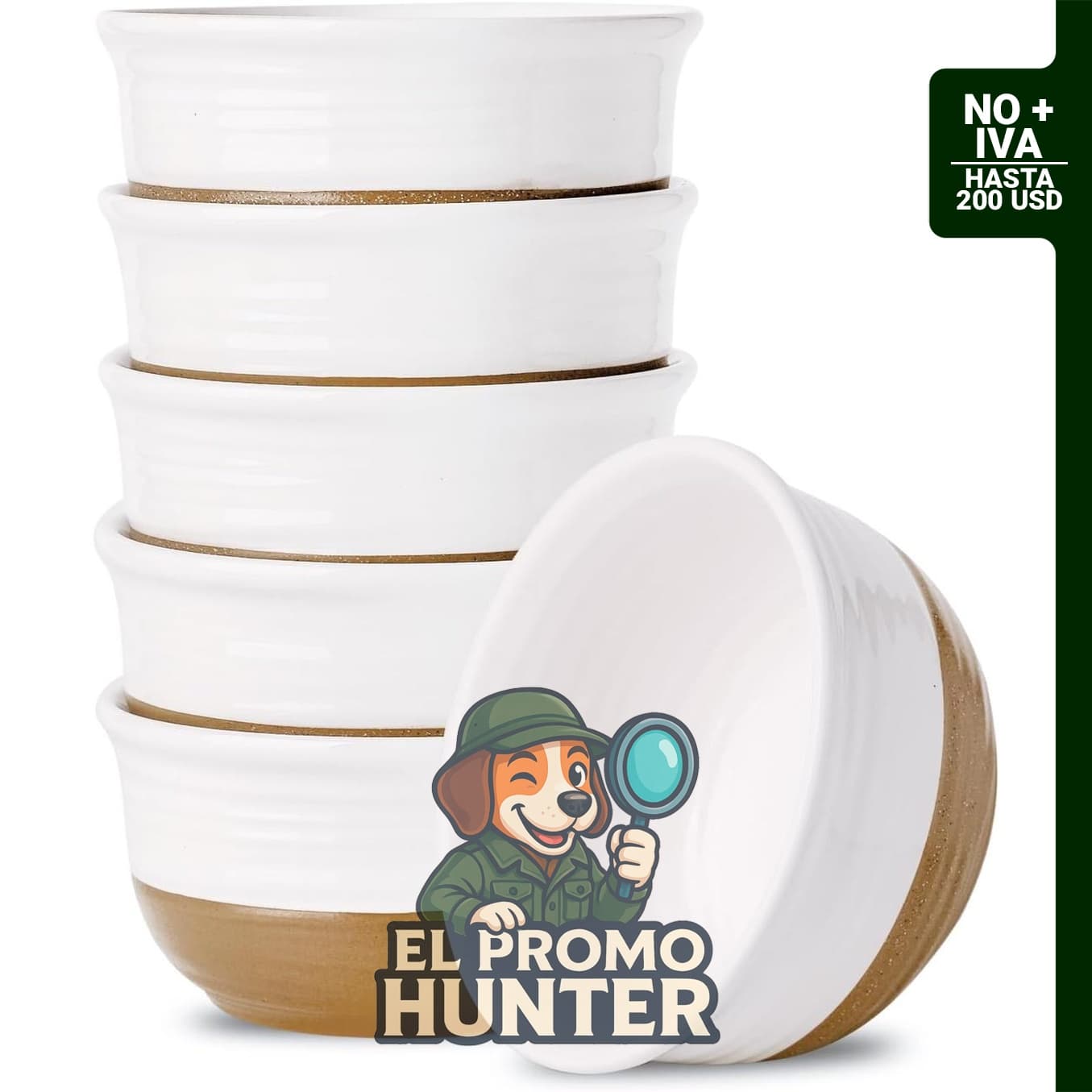 Juego de 6 cuencos de cerámica de 20 oz, apilables, aptos para lavavajillas y microondas.