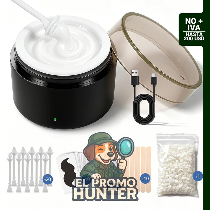 Kit de cera nasal para hombre con 20 varillas y mini calentador, 3.53 oz.