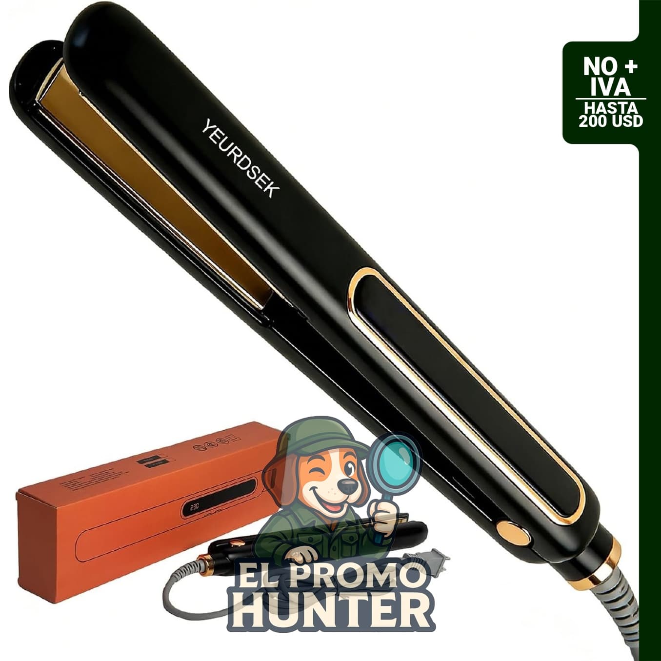 Plancha plana YEURDSEK de 1 pulgada (2.54 cm) para alisar y rizar el cabello, con placas de cerámica.