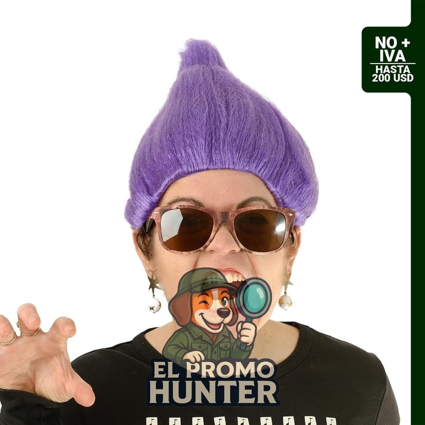 Peluca morada de troll, unisex, para disfraz de muñeco troll.