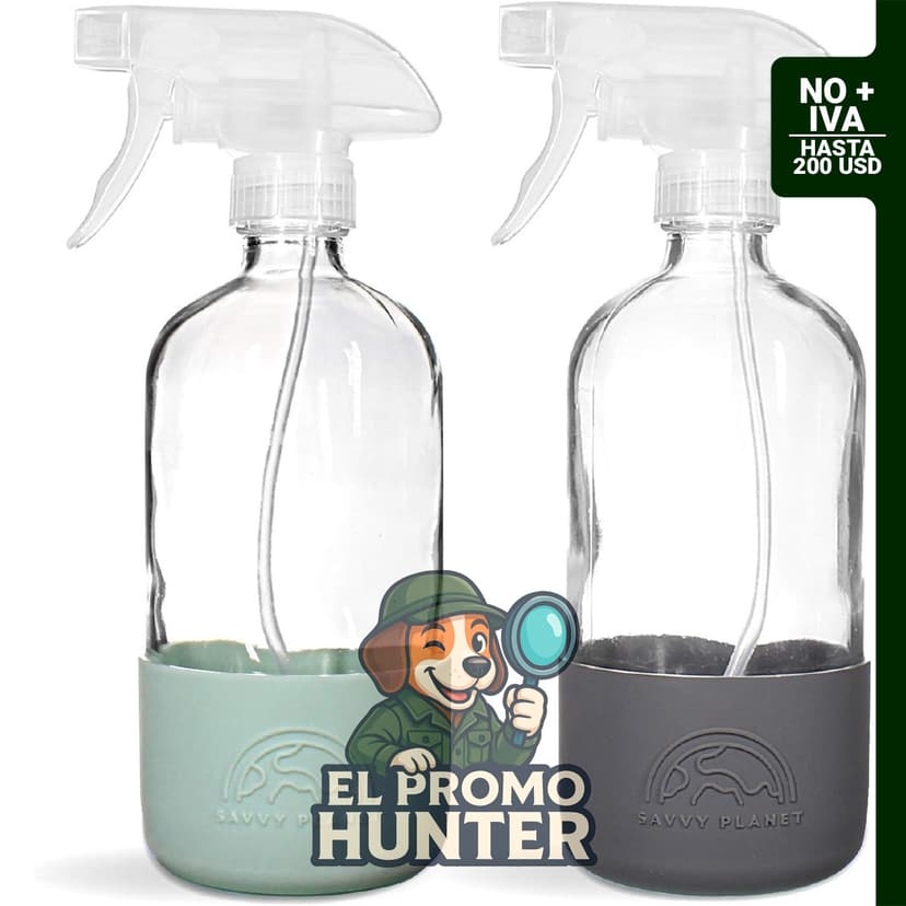 Botellas de vidrio reutilizables de 16 oz (473 ml) con boquilla ajustable, incluye funda de silicona.
