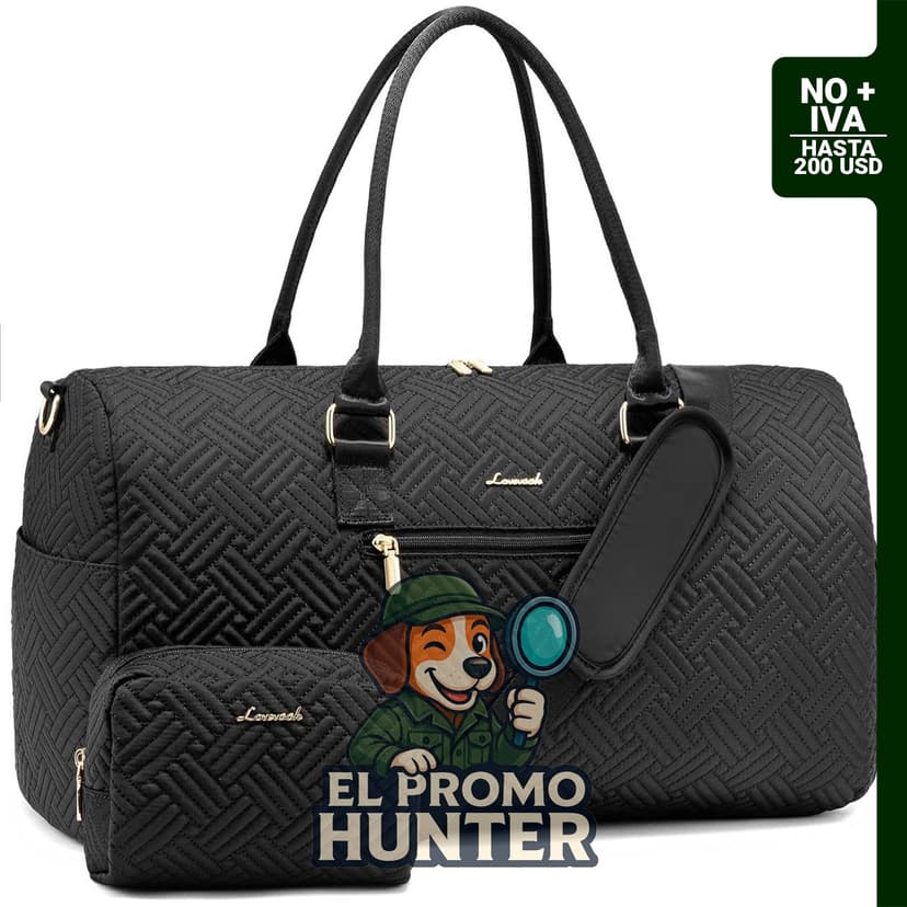 Bolsa de viaje de lona LOVEVOOK, incluye bolsa de aseo y compartimento para zapatos.