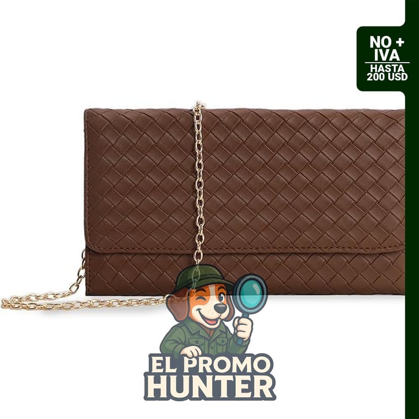 Bolso cruzado para mujer, con cadena extraíble, ranuras para tarjetas y bolsillo para teléfono.
