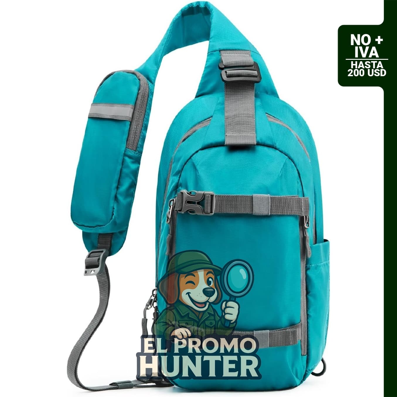 Bolsa bandolera reciclada para hombre, con bloqueo RFID en el bolsillo trasero.