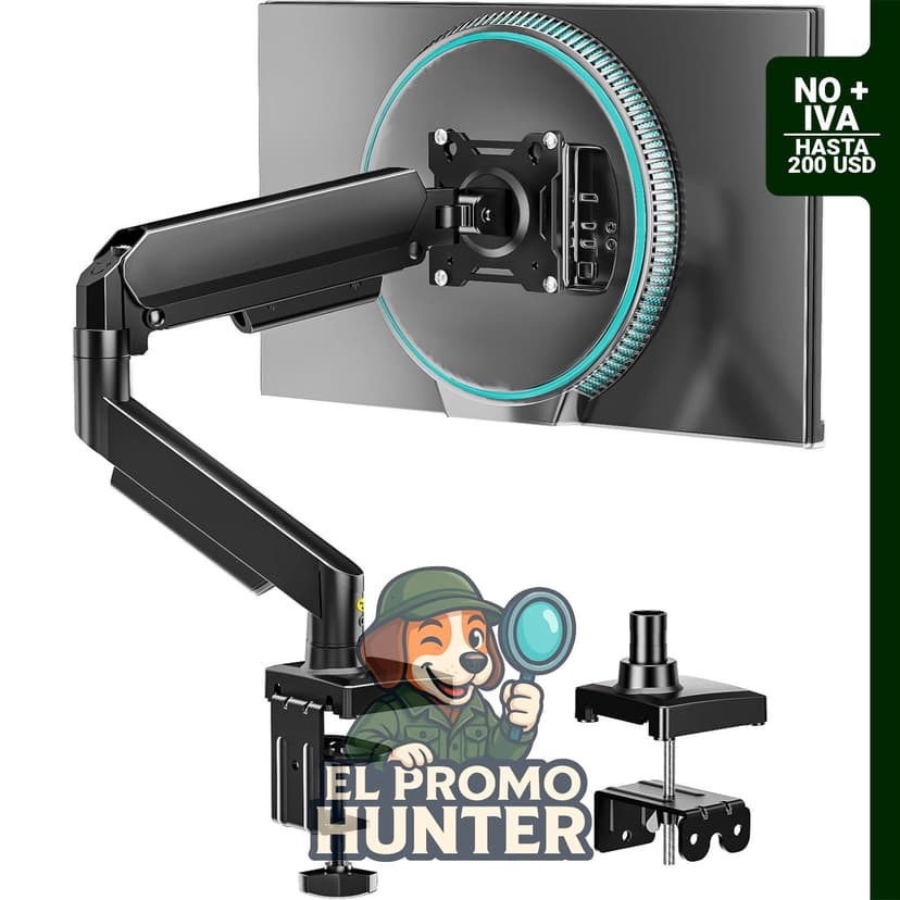Soporte de monitor ajustable para pantallas de 17 a 32" (43 a 81 cm) con montaje VESA y base de aluminio.