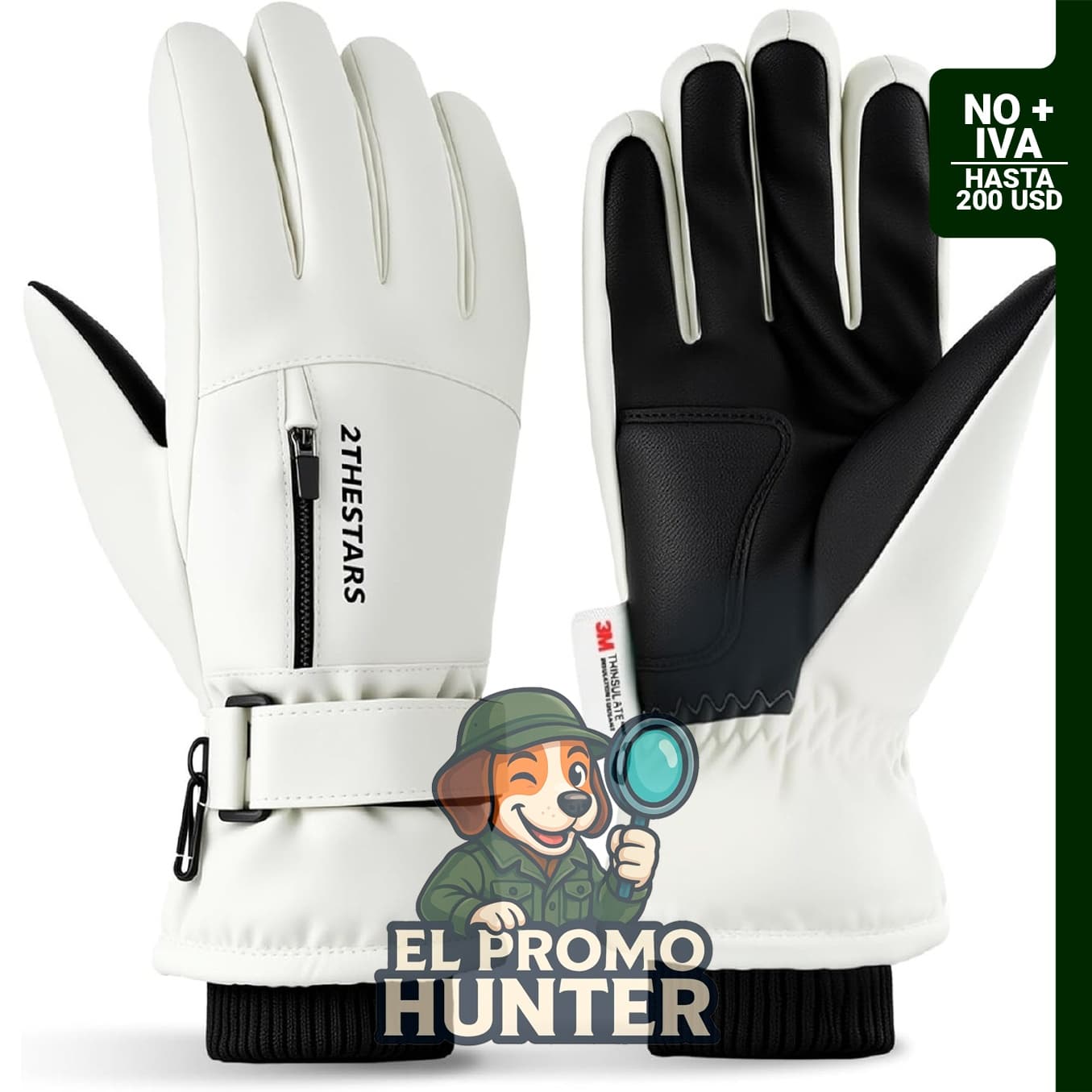 Guantes de esquí impermeables y resistentes al viento, con aislamiento 3M Thinsulate y pantalla táctil.