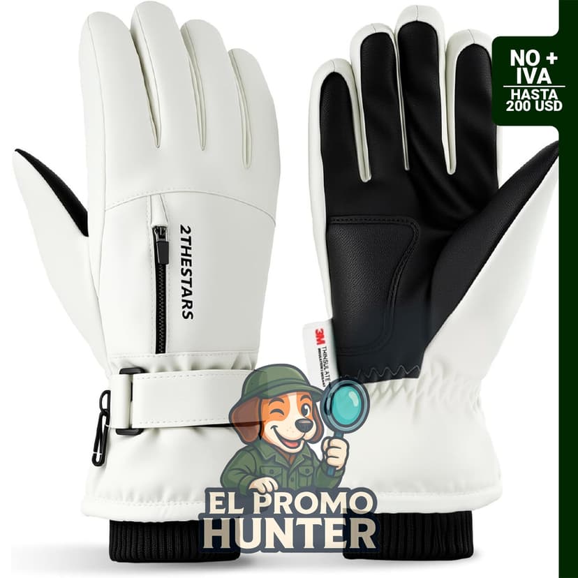 Guantes de esquí impermeables y resistentes al viento, con aislamiento 3M Thinsulate y pantalla táctil.