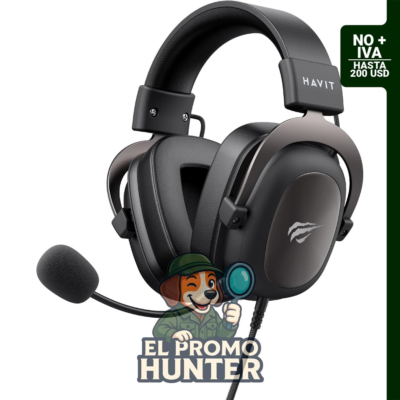 Auriculares Havit H2002D para juegos, con controladores de 53 mm y micrófono, compatibles con PS4 y PC.