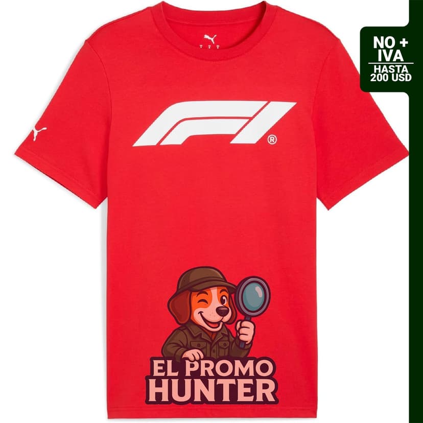 Camiseta PUMA F1 Essentials de manga corta con logo.