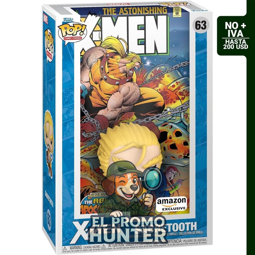 Funko Pop de Marvel Sabretooth de la Era del Apocalipsis, incluye cómic.
