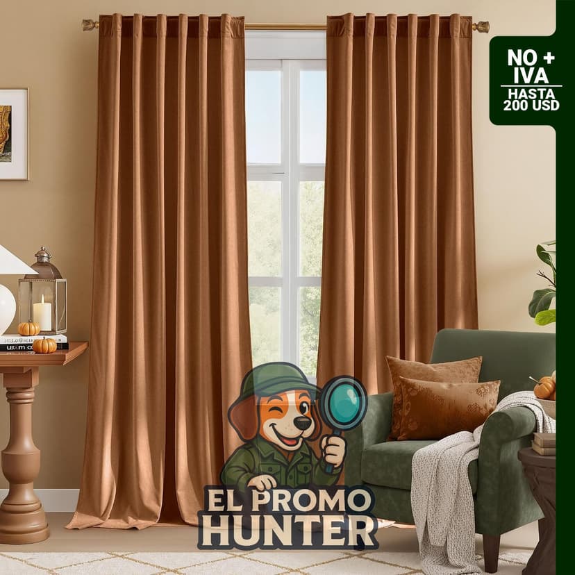 Cortinas blackout de terciopelo, 132 x 213 cm, paquete de 2.