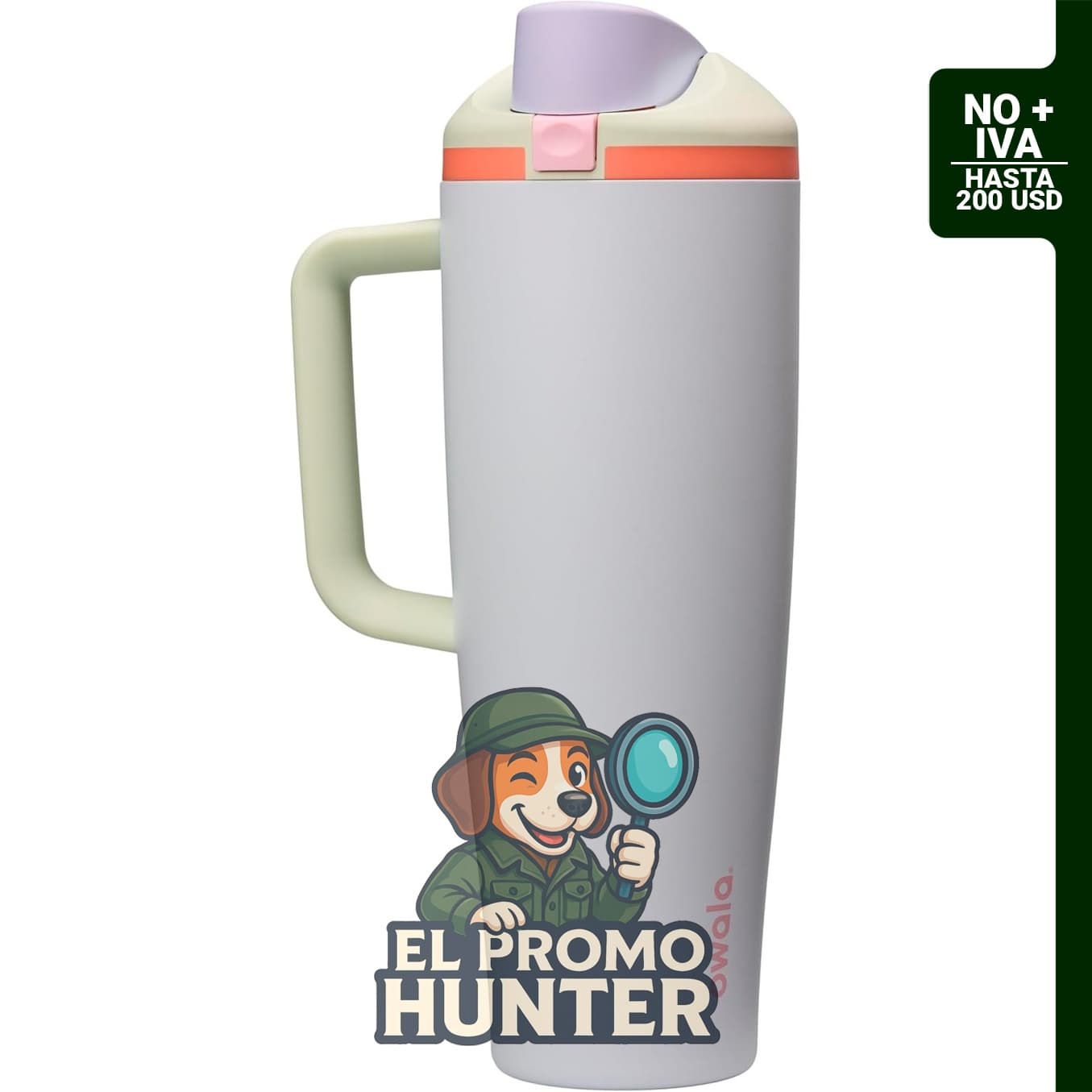Botella térmica Owala FreeSip de acero inoxidable, capacidad de 1,18 L.