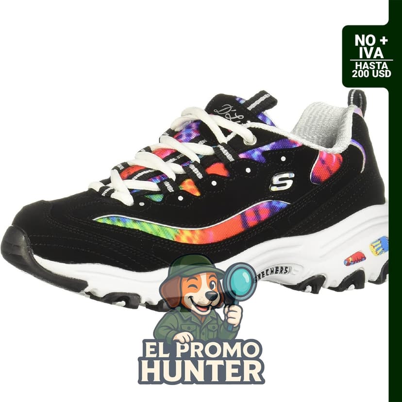 Skechers D'Lites - Summer Fiesta, tenis para mujer con diseño ligero y suela de goma.