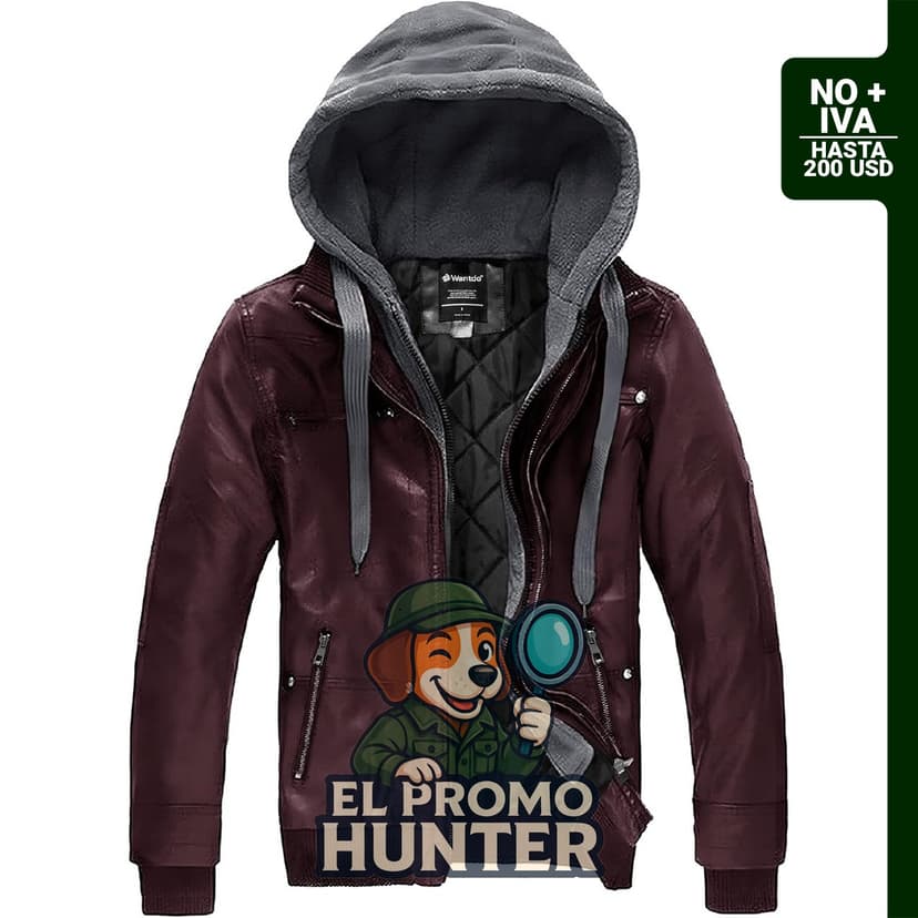 Chaqueta de piel sintética para hombre, diseño moderno y material resistente.