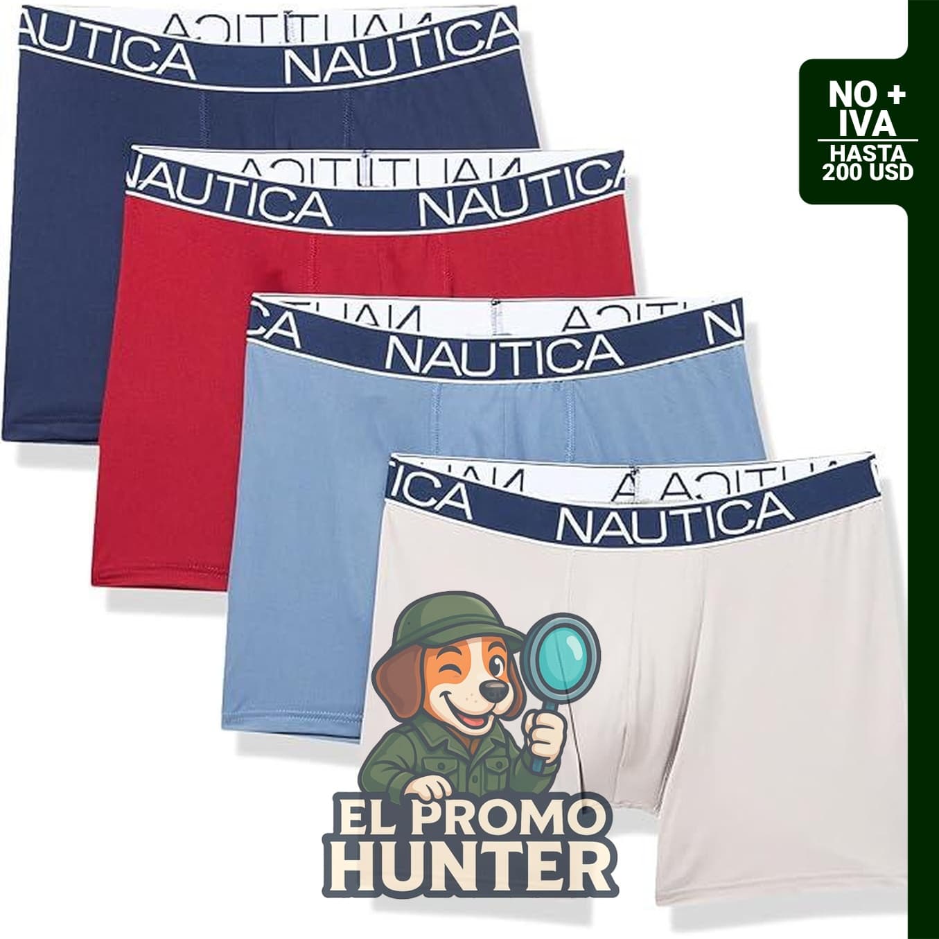 Paquete de 4 calzoncillos tipo bóxer de material cepillado para hombre.