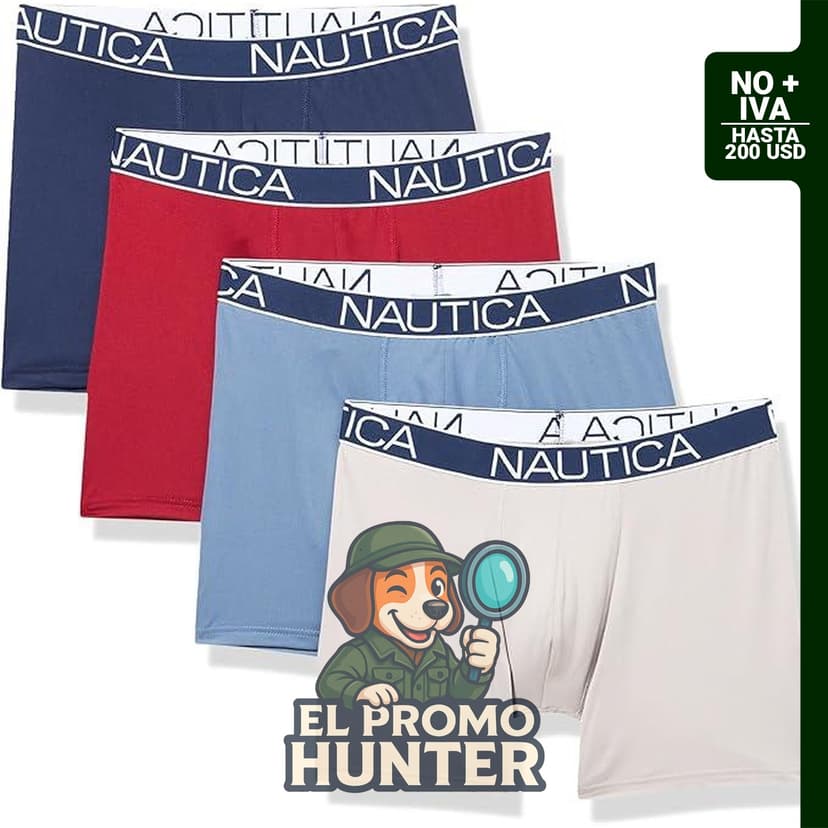 Paquete de 4 calzoncillos tipo bóxer de material cepillado para hombre.