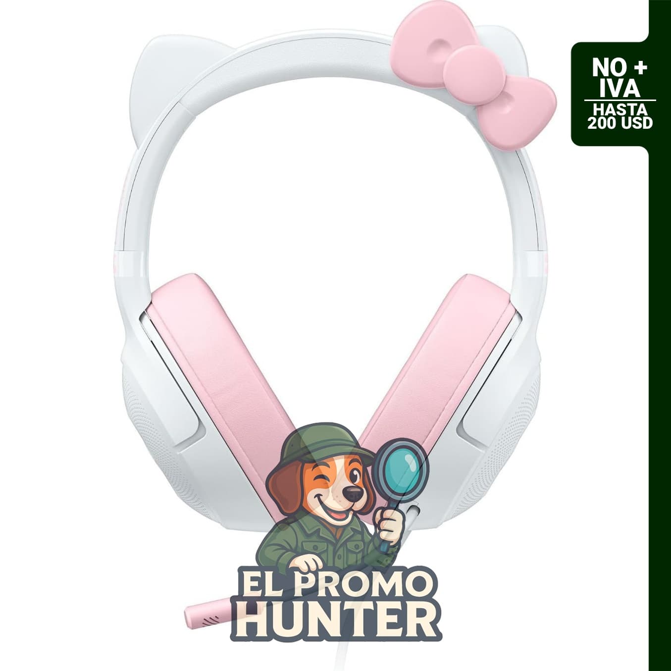 Auriculares Razer Kraken Kitty V2 USB con iluminación Chroma RGB, micrófono cardioide y sonido envolvente 7.1.