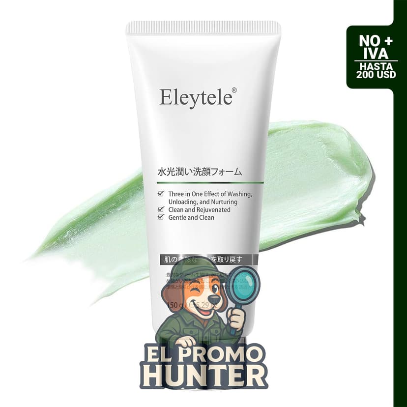Limpiador facial hidratante eleytele, fórmula espumosa suave, 156 ml.