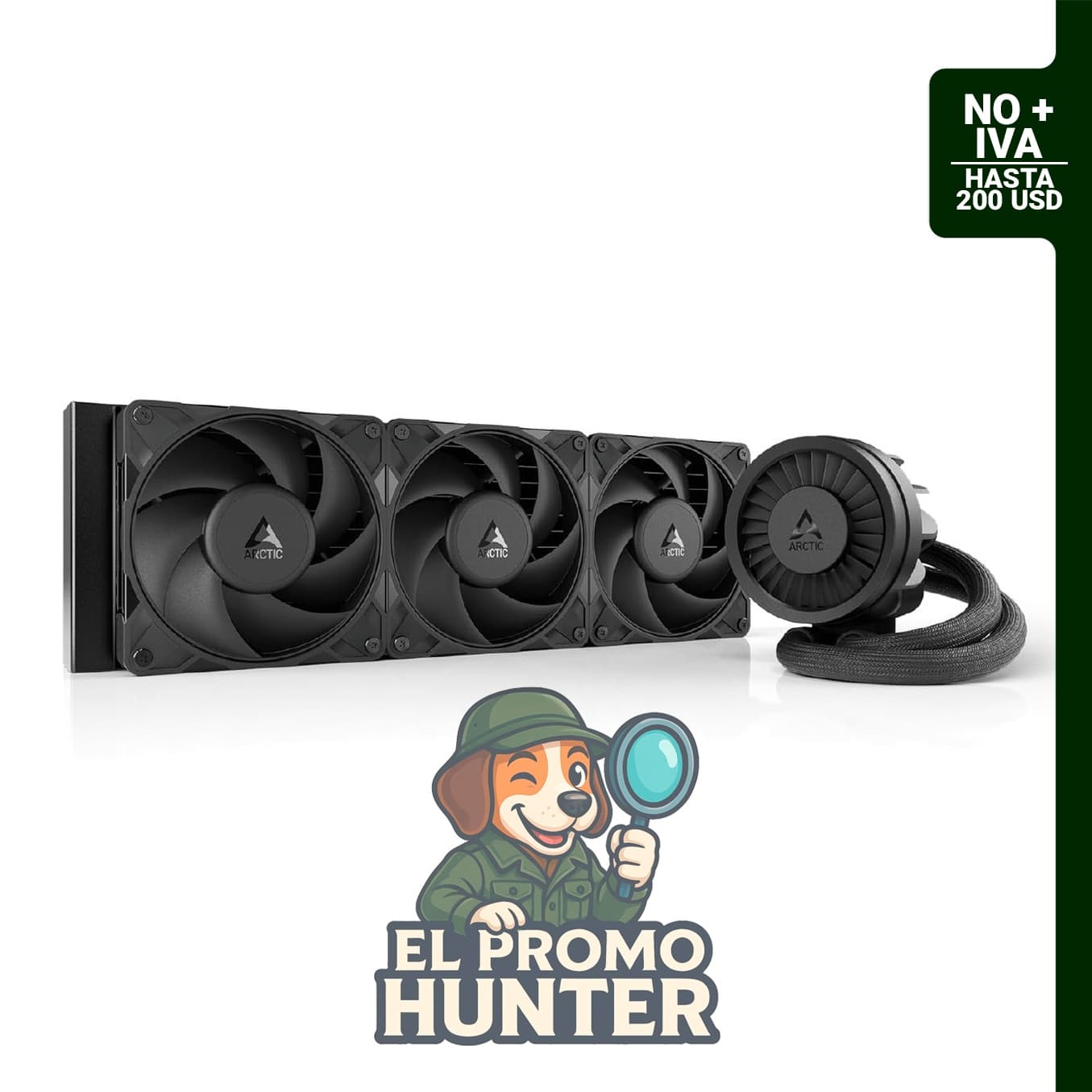 Enfriador de CPU AIO ARCTIC Liquid Freezer III Pro 360 con 3 ventiladores de 120 mm y radiador de 38 mm.