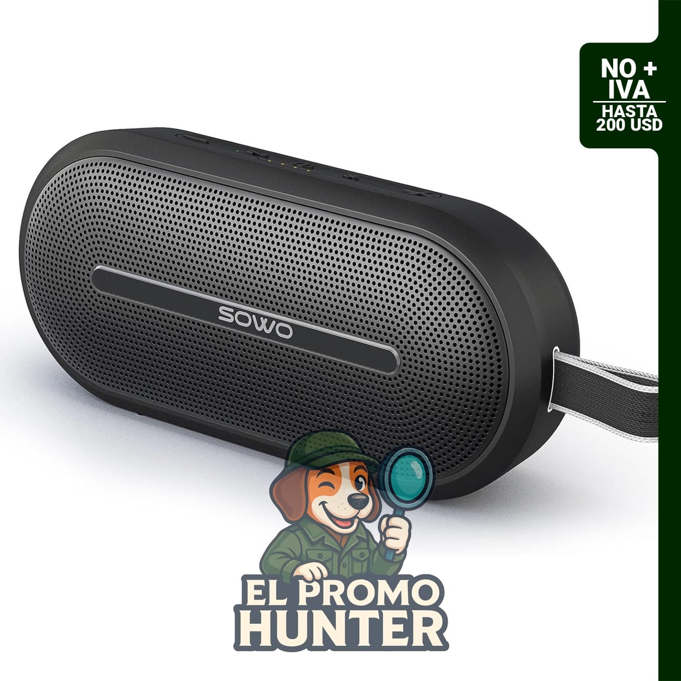 Altavoz inalámbrico portátil SOWO con Bluetooth, potencia de 40 W, impermeable IP67 y tiempo de reproducción de 16 horas.