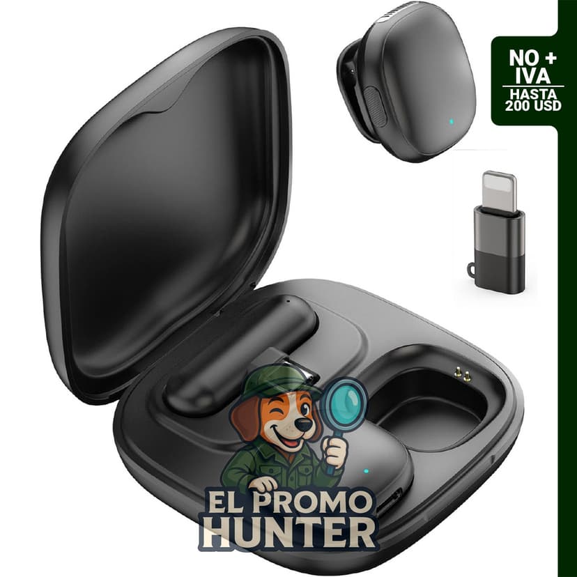 Micrófono inalámbrico Lavalier con cancelación de ruido Ai, compatible con iPhone y Android, incluye estuche de carga de 35 horas.
