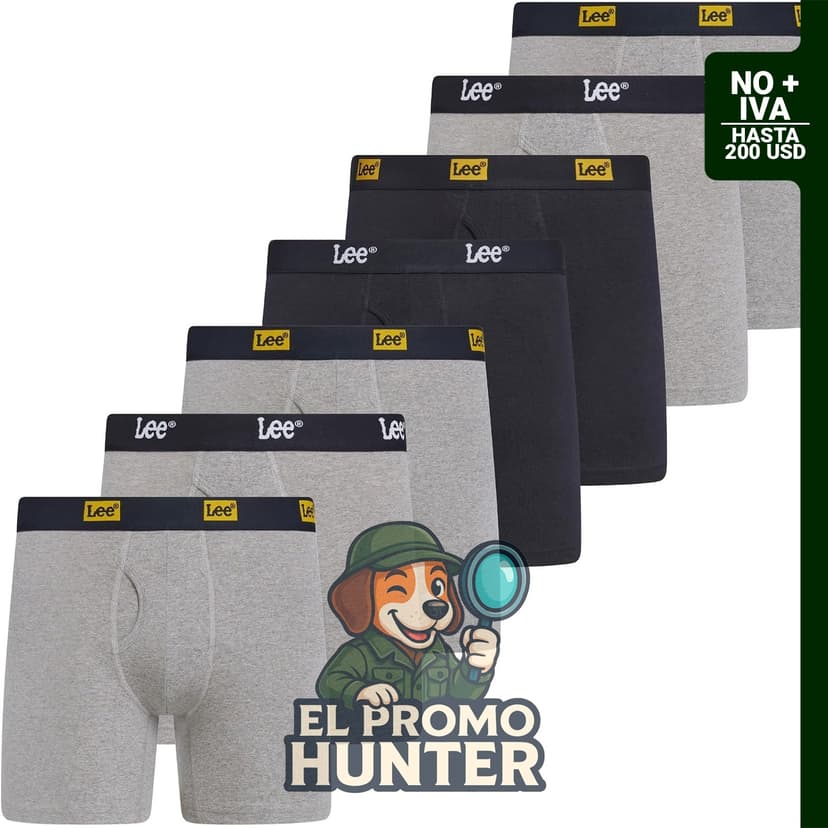 Calzoncillos tipo bóxer Lee para hombre, paquete de 7 unidades.