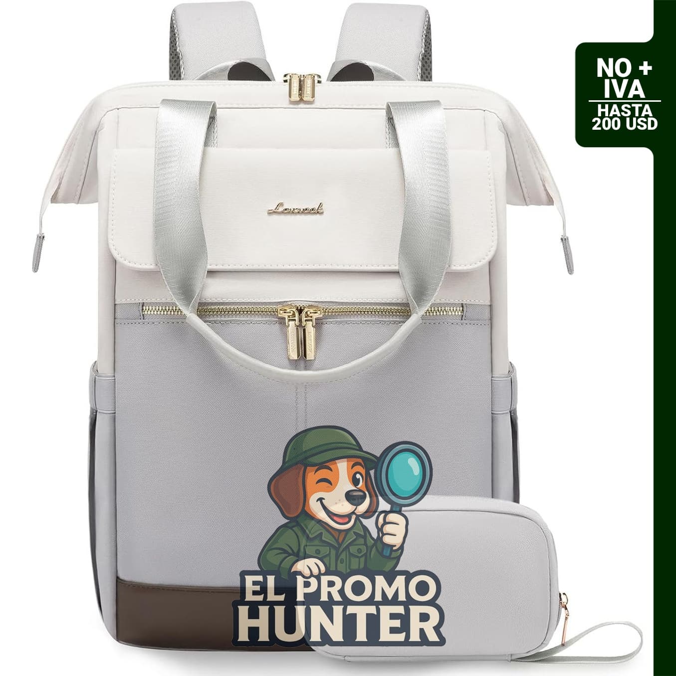 Mochila LOVEVOOK para laptop, convertible con puerto USB.