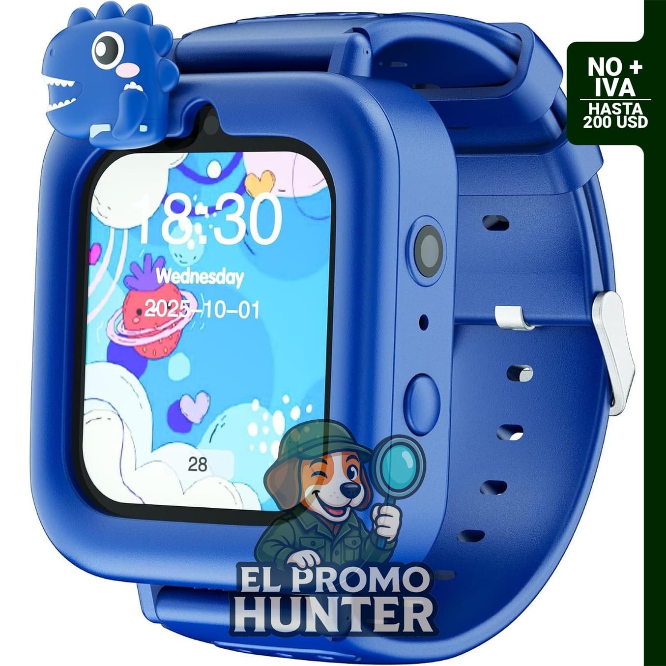 Reloj inteligente para niños de 3 a 12 años con 36 juegos, cámara de video, pantalla táctil y podómetro.